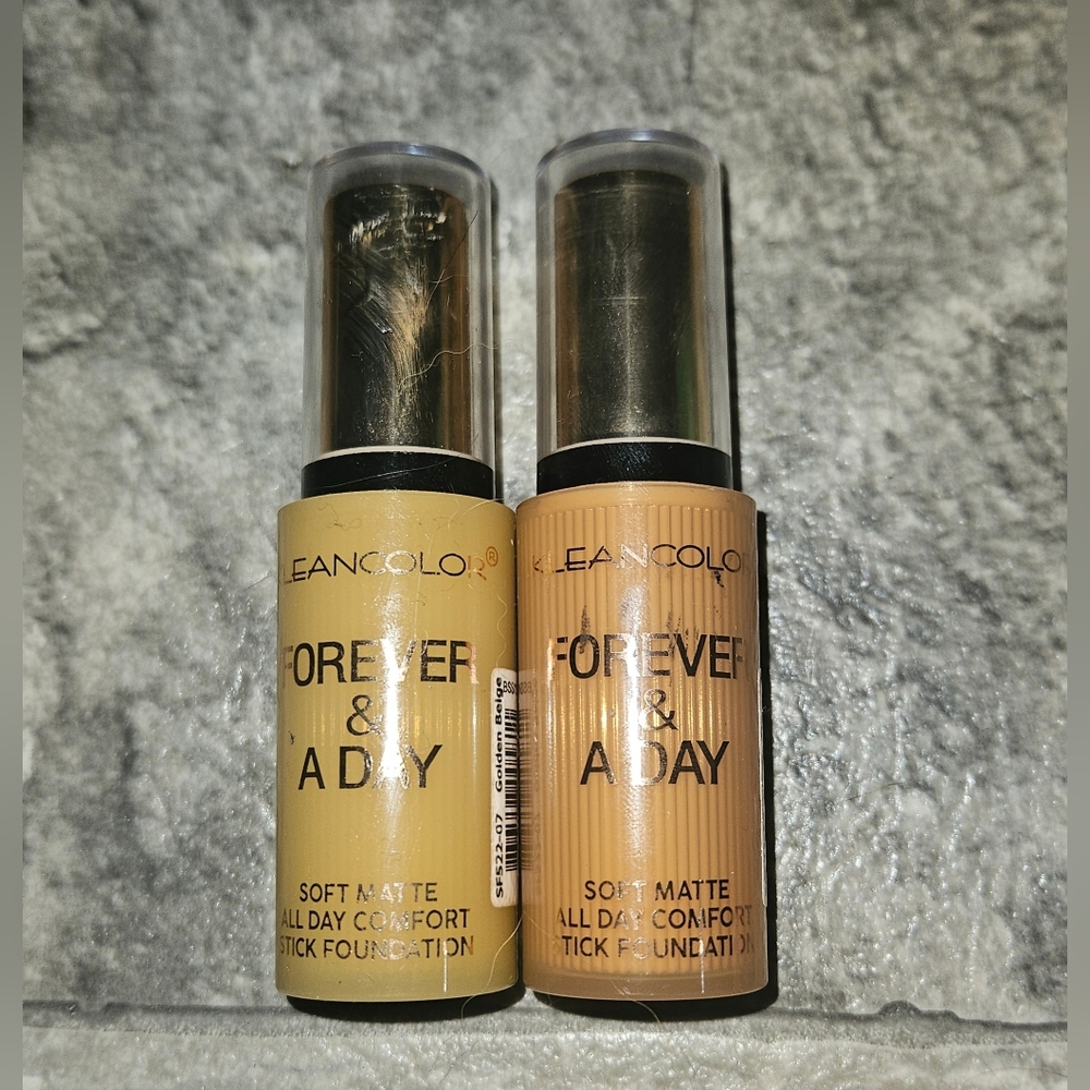 Kleancolor Forever & A Day Foundation Sticks - Golden Beige & Warm Almond 0.23oz